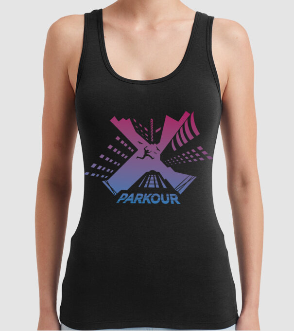 Parkour model negru pe tricou