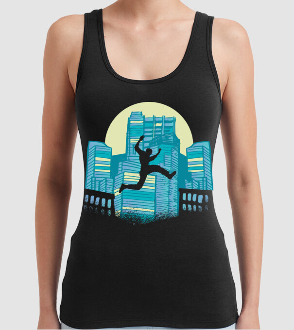 Parkour model negru pe tricou