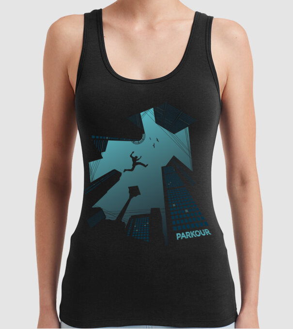 Tricou design Parkour model negru pe tricou