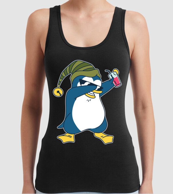 Pinguin DAB model negru pe tricou