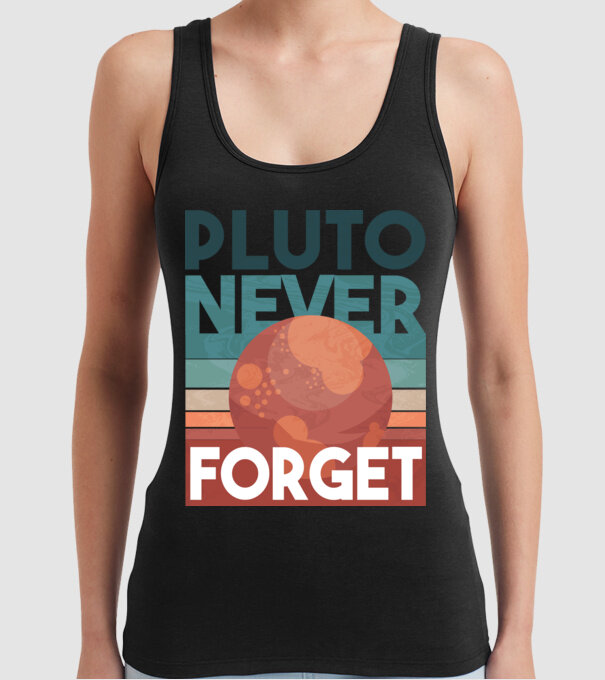 Pluto never forget model negru pe tricou