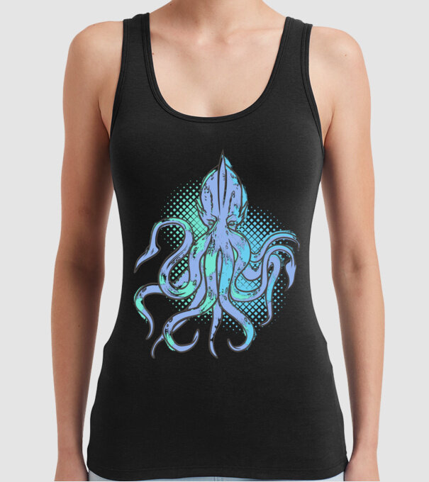 Cthulhu Caracatiță model negru pe tricou