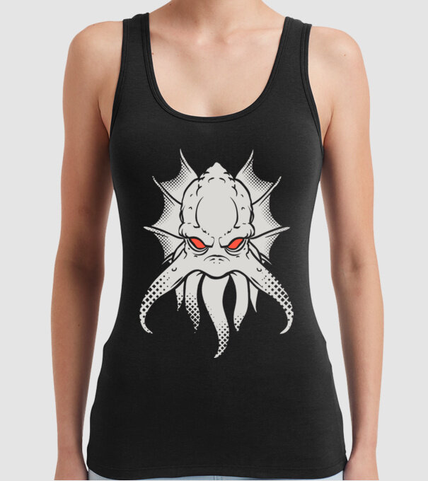 Cap de caracatiță model negru pe tricou