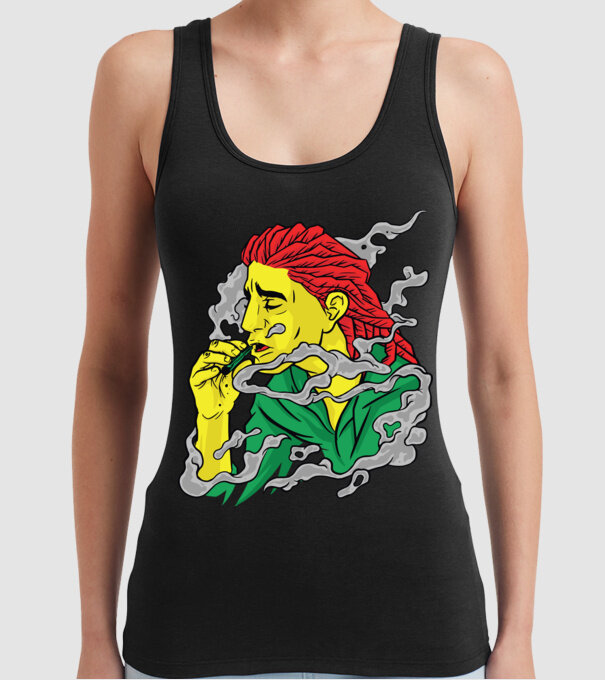 Dreadlock model negru pe tricou