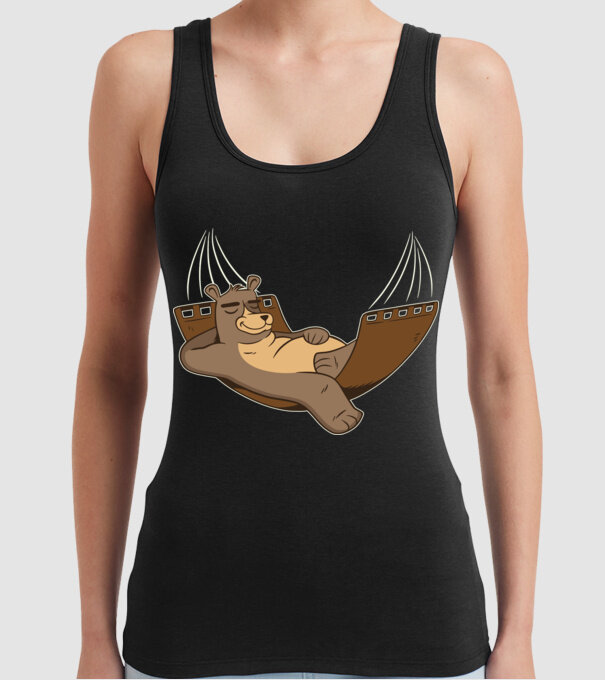 Urs Relax model negru pe tricou