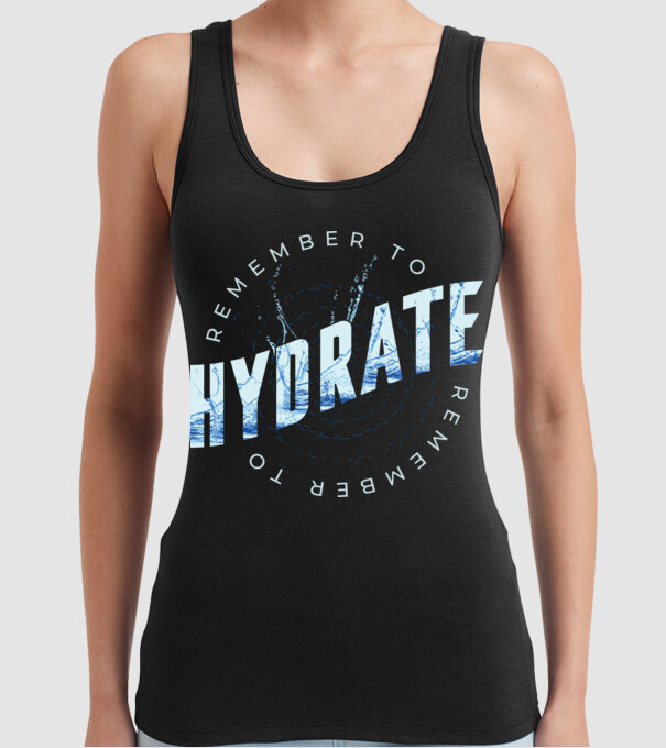 Remember to Hydrate model negru pe tricou