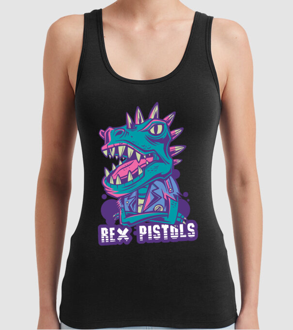 Rex Pistols model negru pe tricou