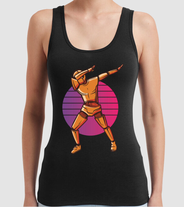 Robot DAB model negru pe tricou