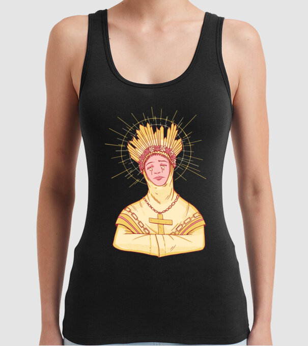 Sfânt lăcrimând model negru pe tricou