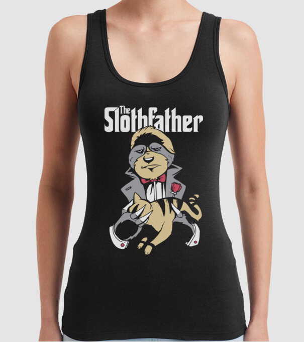 Slothfather - Naș Leneș model negru pe tricou