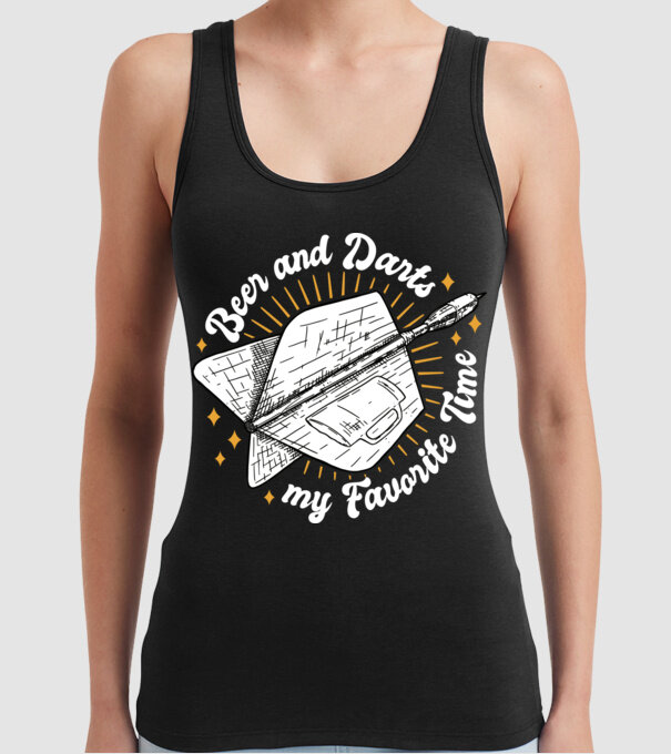 Bere și darts model negru pe tricou
