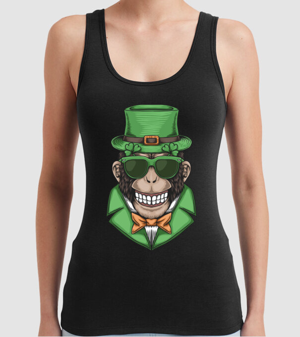 Sfântul Patrick Maimuță model negru pe tricou