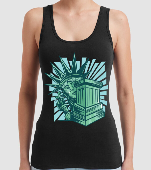 Statuia Libertății model negru pe tricou