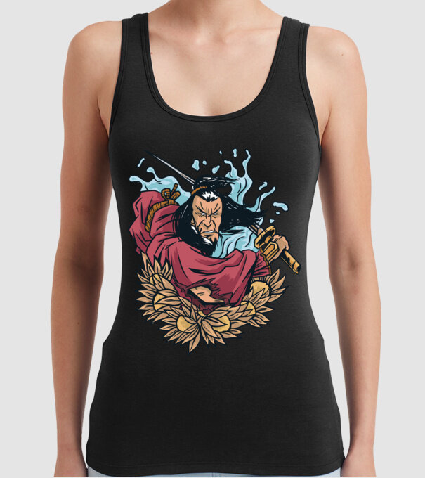 Samurai model negru pe tricou