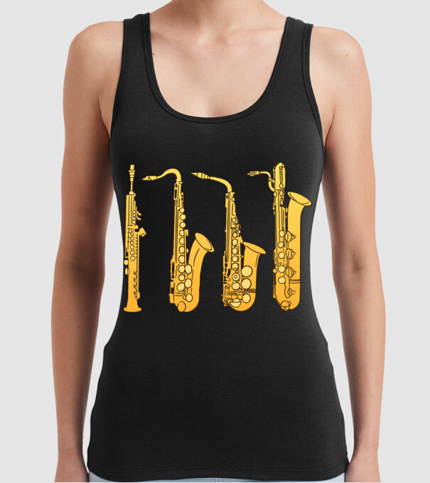 Saxofoane model negru pe tricou