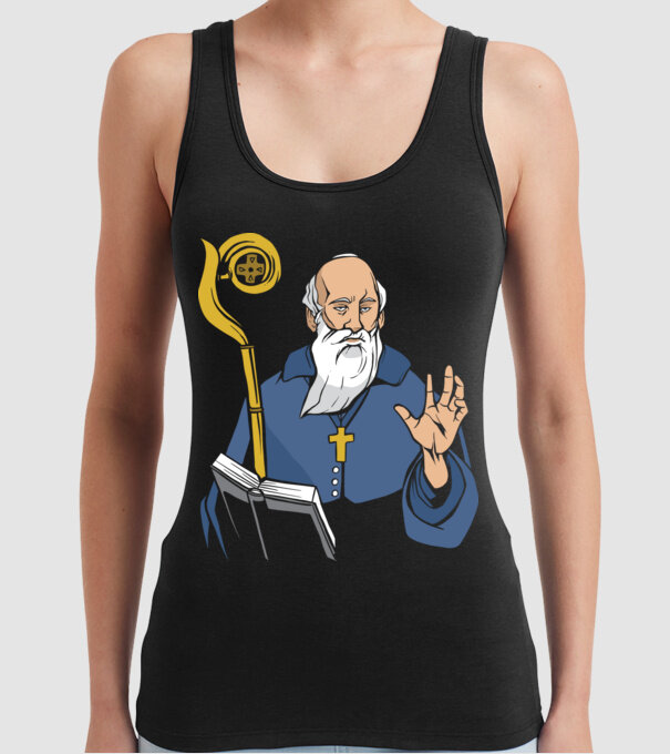Sfântul Benedict model negru pe tricou