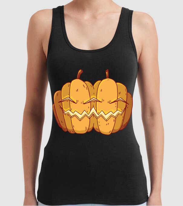 Dovleci siamezi de Halloween model negru pe tricou