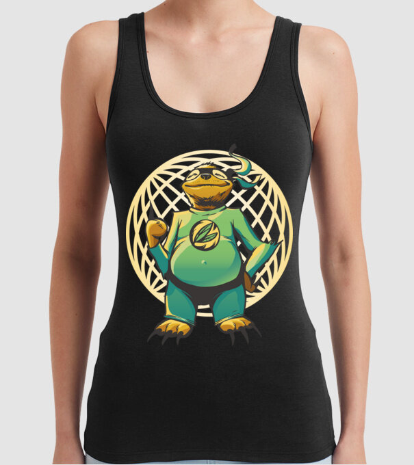 Leneș Super model negru pe tricou