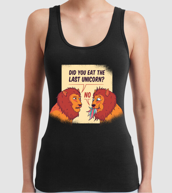 Tu ai mâncat ultimul unicorn? Tricou cu Leu amuzant model negru pe tricou