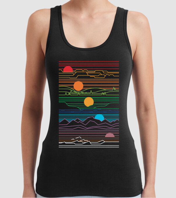 Linii Natură model negru pe tricou