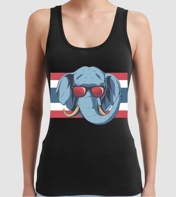 Thailanda Elefant tricou model negru pe tricou