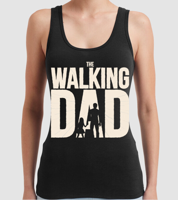 The Walking Dad model negru pe tricou