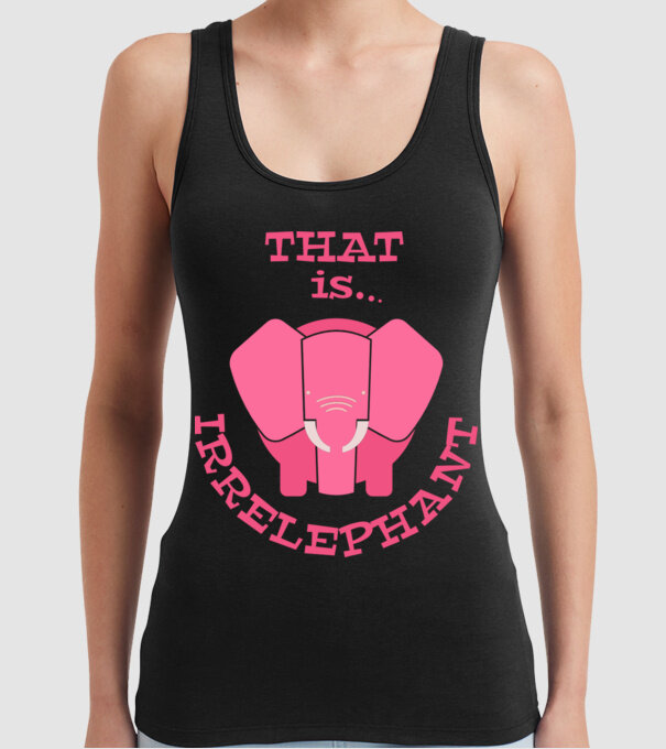 This is irrelephant model negru pe tricou