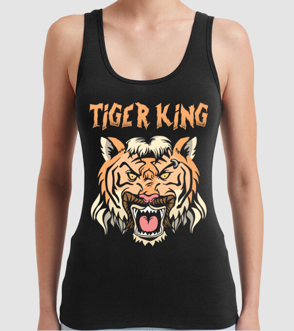 Tiger King model negru pe tricou
