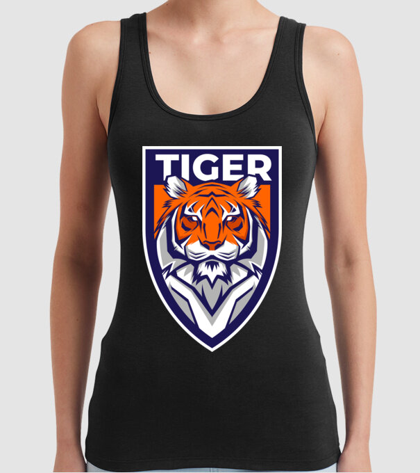 Stemă Tigru model negru pe tricou