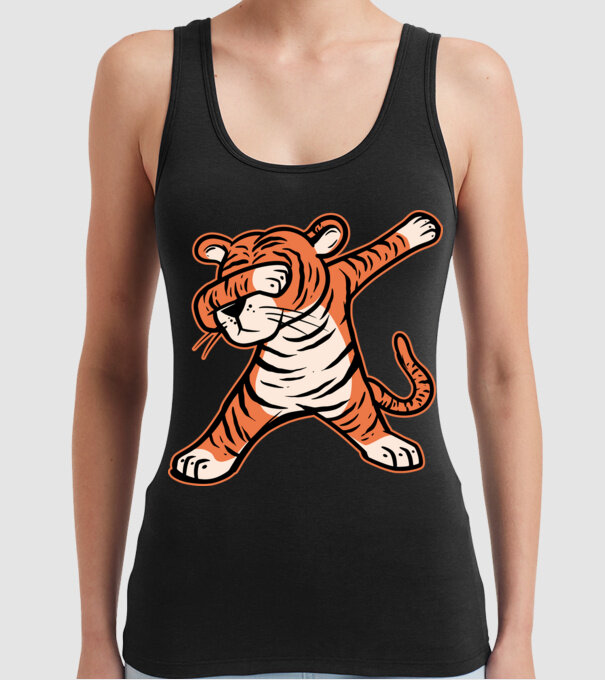 Tigru DAB model negru pe tricou