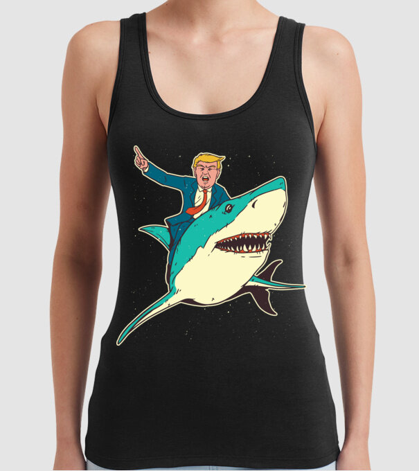 Trump Rechin model negru pe tricou