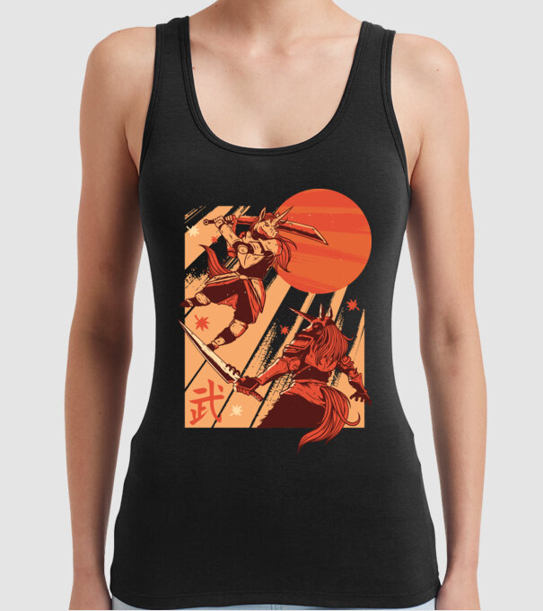 Unicorn Războinic model negru pe tricou