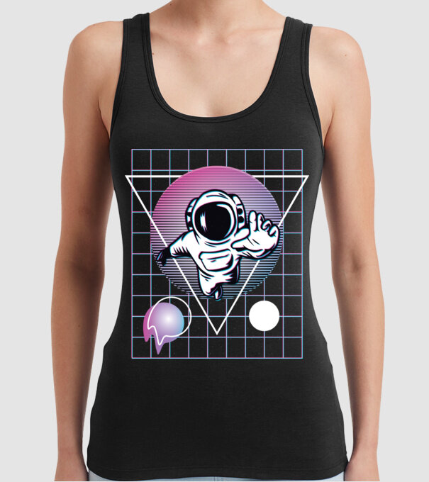Astronaut Abstract model negru pe tricou