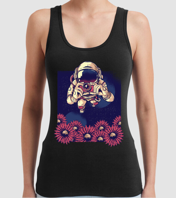 Astronaut Fotograf model negru pe tricou