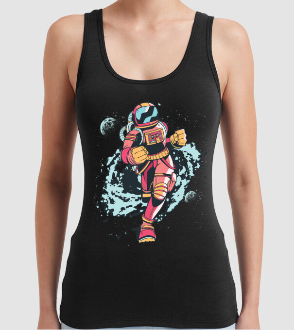 Alergare Astronaut model negru pe tricou