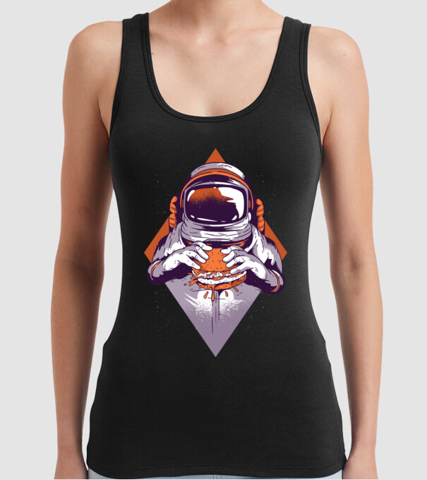 Hamburger Astronaut model negru pe tricou