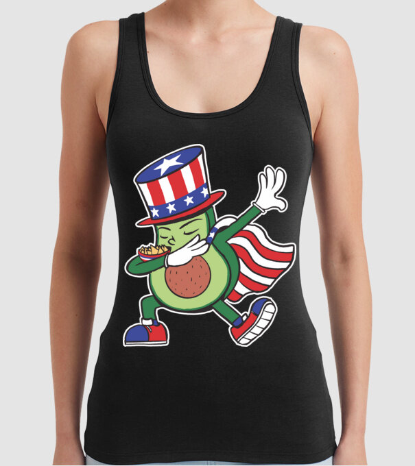 SUA Avocado DAB model negru pe tricou