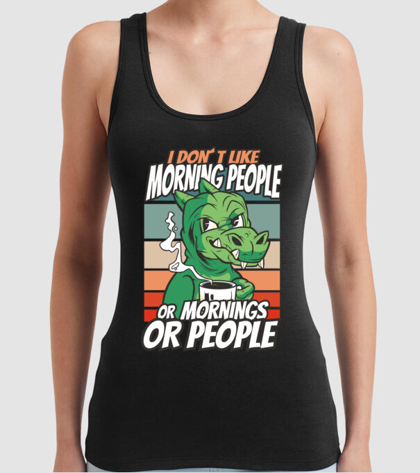 Urăsc diminețile și oamenii antisocial model negru pe tricou