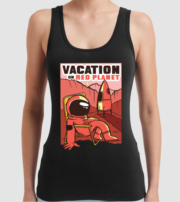Vacanță pe Marte model negru pe tricou