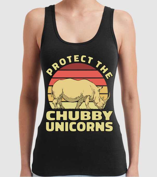 Protejați Unicornii - Rinocerii plinuți model negru pe tricou