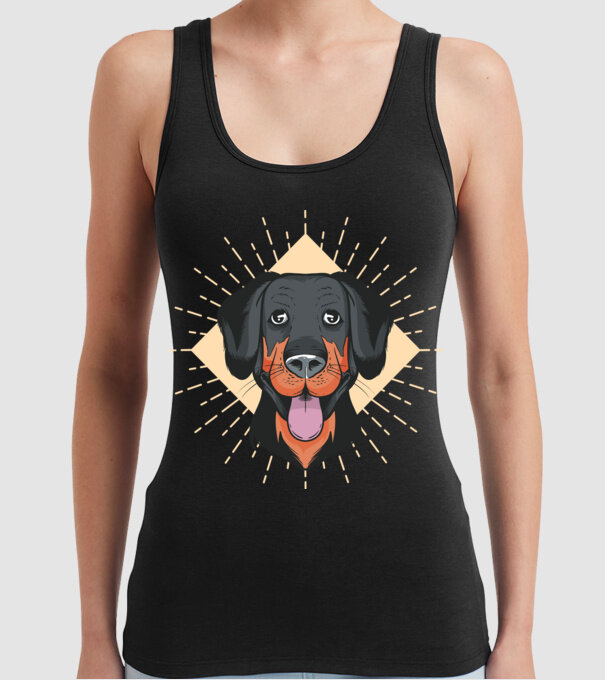 Cap Câine amuzant model negru pe tricou