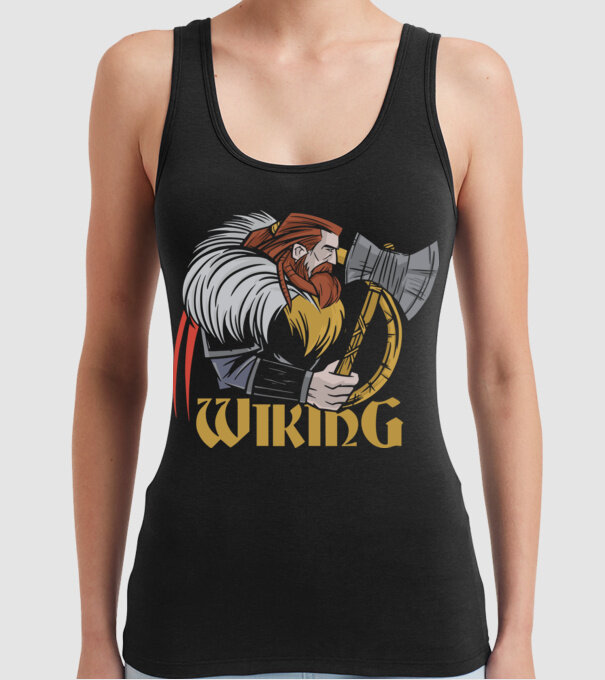 Viking model negru pe tricou
