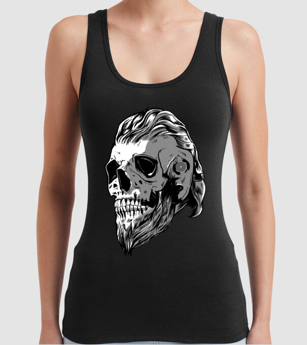Craniu Viking model negru pe tricou