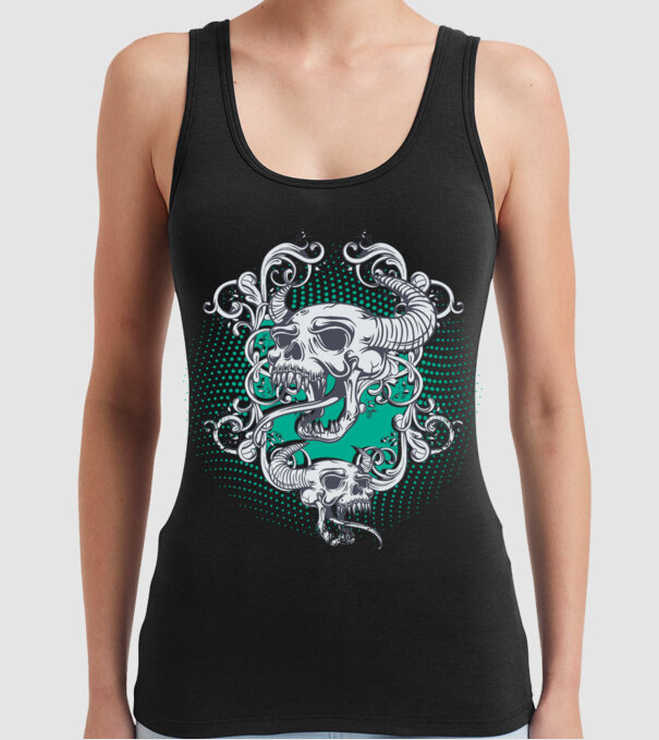Vintage Craniu model negru pe tricou