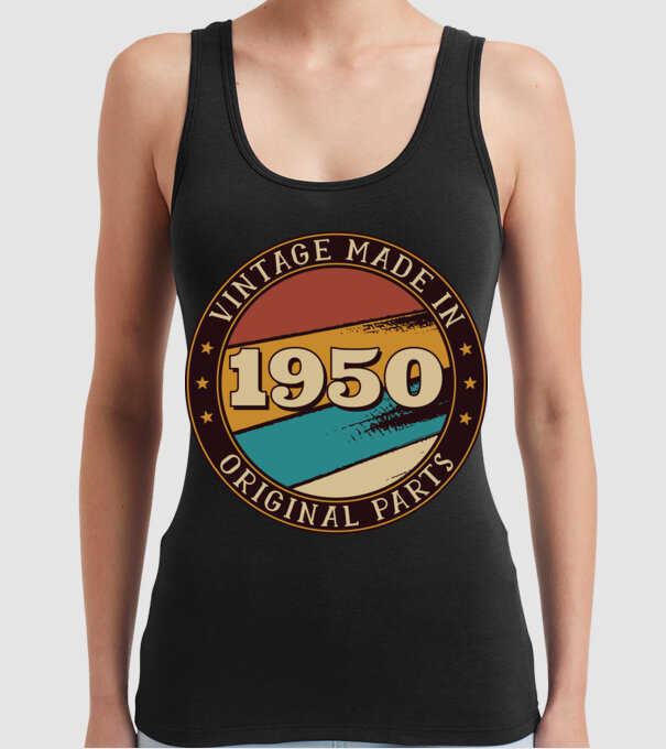Vintage Made in 1950 Original Parts Retro Birthday model negru pe tricou