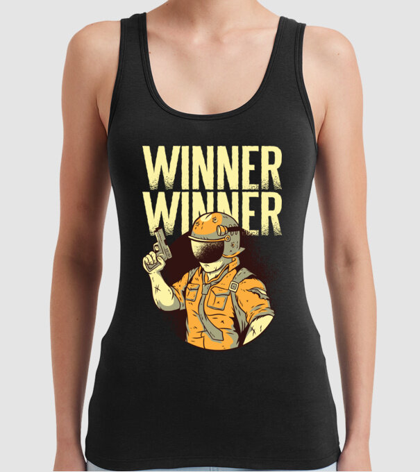 Winner Winner Chicken Dinner PUBG tricou model negru pe tricou