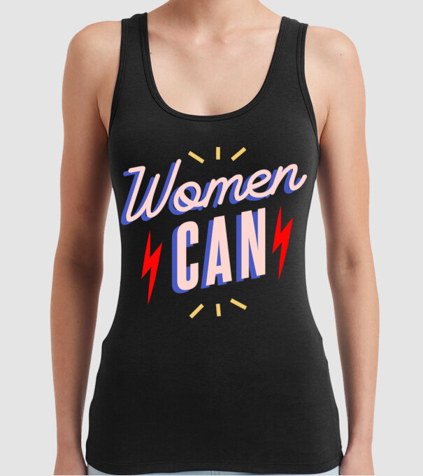 Women Can de Ziua Femeii model negru pe tricou