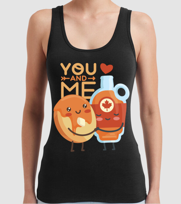'You and Me tricou cuplu pentru Valentine''s Day' model negru pe tricou
