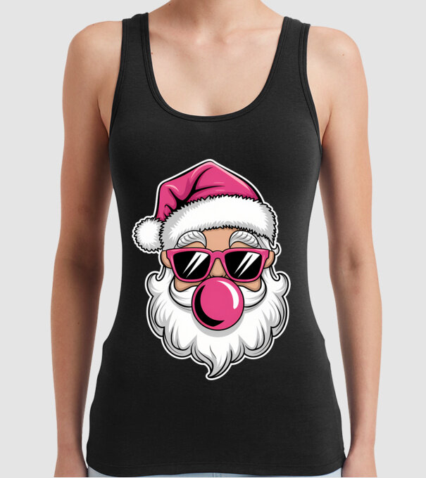 Bubble gum Santa 2 model negru pe tricou
