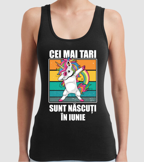 Cei mai tari sunt născuți în iunie model negru pe tricou